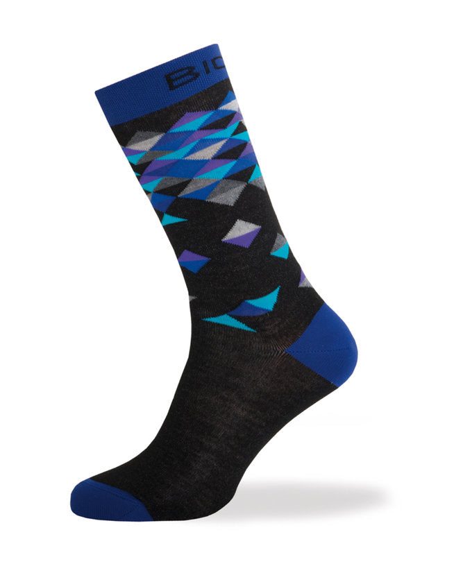 Biotex-Socken mit mehrfarbigen Diamanten