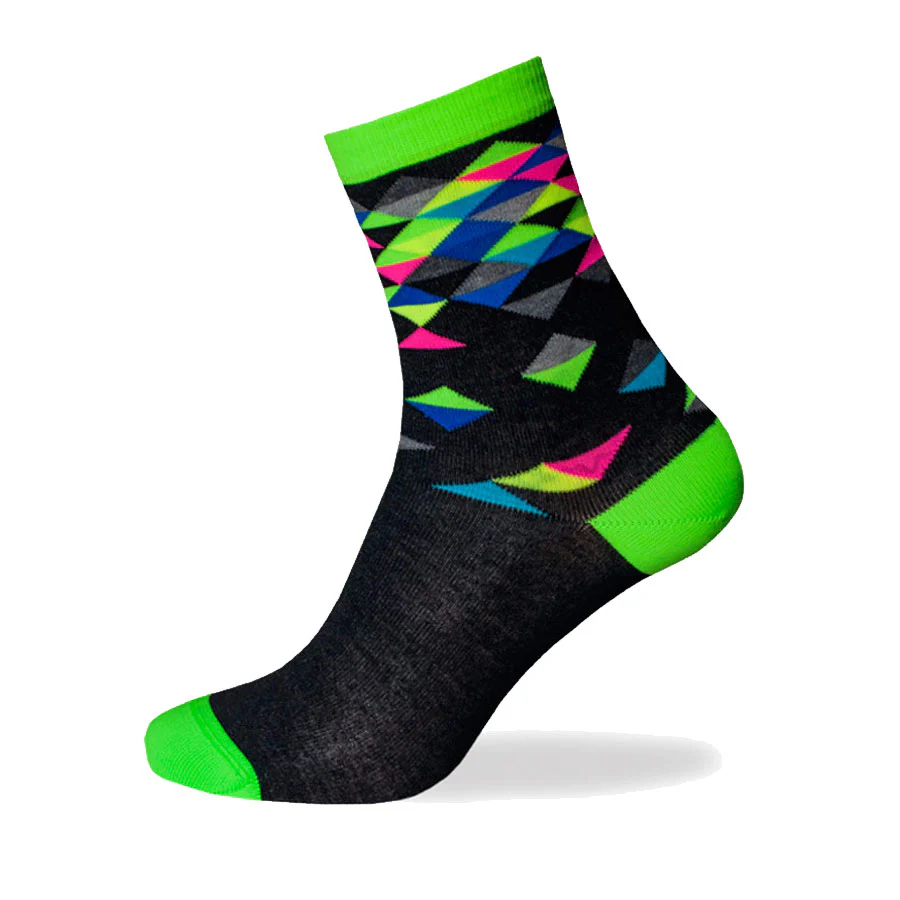 Biotex-Socken mit mehrfarbigen Diamanten