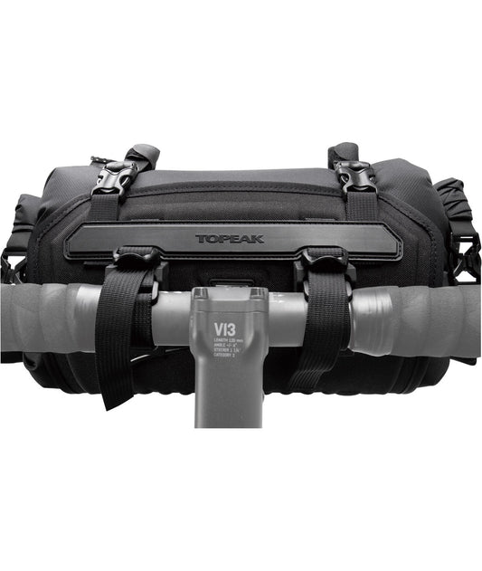 Bolsa en el manillar impermeable de 8L Topaak con correas de velcro y hebillas negras