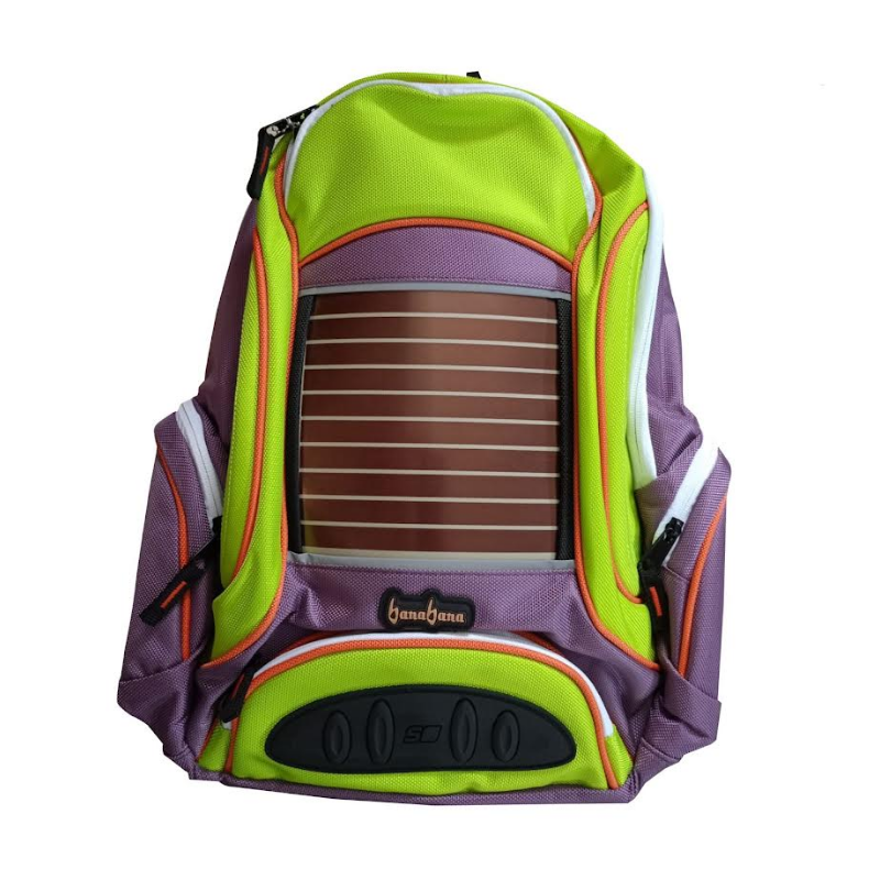 Mochila de banabana con panel solar y banco de energía incluidos