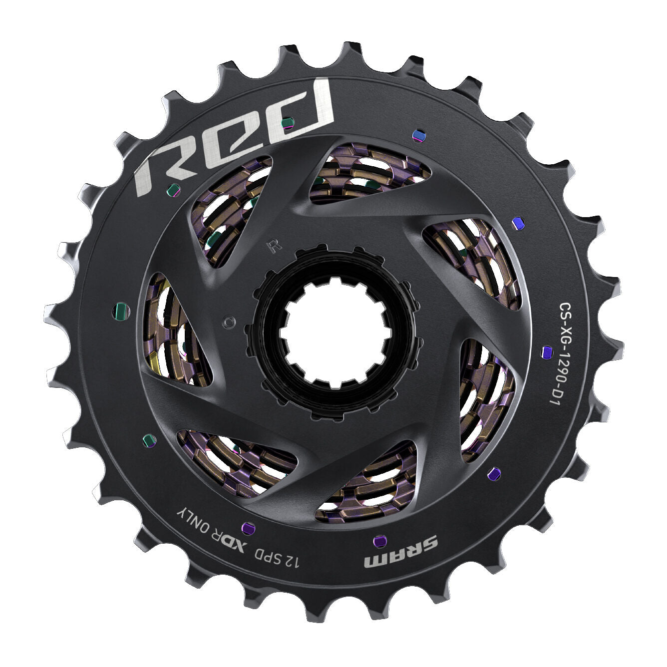 Jeu de pignons Sram Red XG 1290 D1 12v - Arc-en-ciel