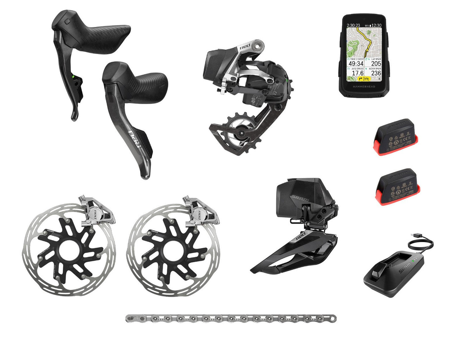 SRAM Red E1 AXS 2x12v + Hammerhead Karoo